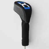 B Monogram overlay op Schotse vlag dcnt Golfheadcover (Schuin)