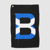 B Monogram overlay op Schotse vlag gtcnt Golfhanddoek (Voorkant)