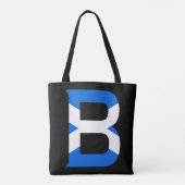 B Monogram overlay op Schotse vlag stint Tote Bag (Achterkant)