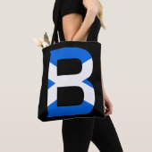 B Monogram overlay op Schotse vlag stint Tote Bag (Dichtbij)
