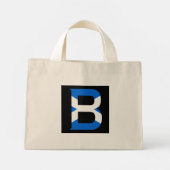 B Monogram overlay op Schotse vlag tcnt Mini Tote Bag (Achterkant)