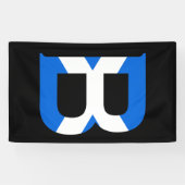B Monogram overlay op Schotse vlag (v) bnrt Spandoek (Horizontaal)