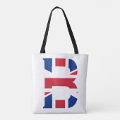 B Monogram overlay op Union Jack Flag stint Tote Bag (Achterkant)