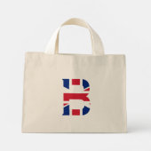 B Monogram overlay op Union Jack Flag tcnt Mini Tote Bag (Achterkant)