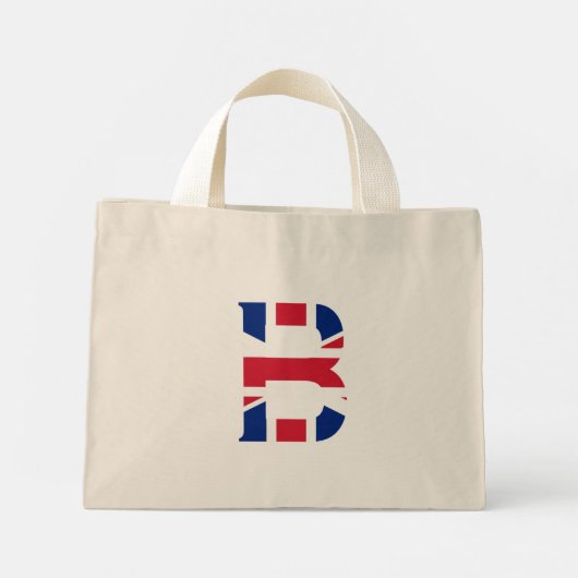 B Monogram overlay op Union Jack Flag tcnt Mini Tote Bag (Achterkant)
