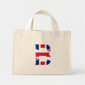 B Monogram overlay op Union Jack Flag tcnt Mini Tote Bag (Voorkant)