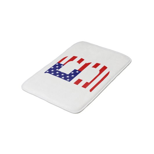 B Monogram overlay op USA Flag bmcnt Badmat (Gekanteld)