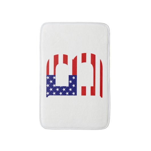 B Monogram overlay op USA Flag bmcnt Badmat (Voorkant Verticaal)