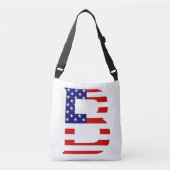 B Monogram overlay op USA Flag cbbcnt Crossbody Tas (Voorkant)