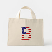 B Monogram overlay op USA Flag jtcnt Mini Tote Bag (Achterkant)