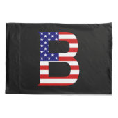 B Monogram overlay op USA Flag pcnt Kussensloop (Achterkant)