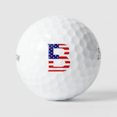 B Monogram overlay op USA Flag ssf gbcnt Golfballen (Voorkant)