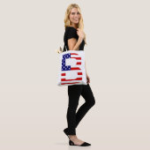 B Monogram overlay op USA Flag stint Tote Bag (Op model)