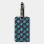 B Monogram Palm Print Turquoise Bagagelabel (Achterkant verticaal)