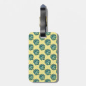 B Monogram Palm Print Turquoise Bagagelabel (Achterkant verticaal)