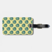 B Monogram Palm Print Turquoise Bagagelabel (Achterkant horizontaal)