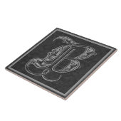 B Monogram "Royal Grey Stone" keramische tegels Tegeltje (Zijkant)