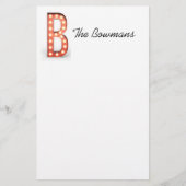 B Monogram selectiekader personaliseren Briefpapier (Voorkant)