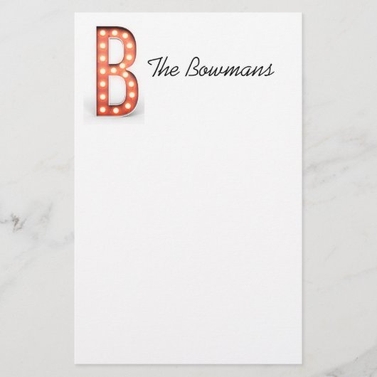 B Monogram selectiekader personaliseren Briefpapier (Voorkant)