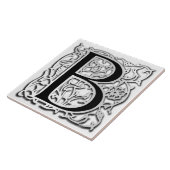 B Monogram "Silver Besque" keramische tegels Tegeltje (Zijkant)