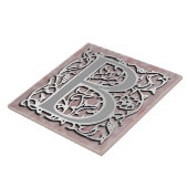 B Monogram "Silver Stone" Keramische Tegel Tegeltje (Zijkant)