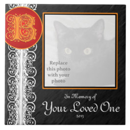 B Monogram "ter nagedachtenis aan uw geliefde" Teg Tegeltje