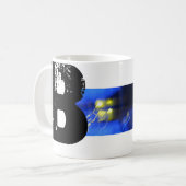 B Monogram Typografische Cool Fun Mok (Voorkant links)