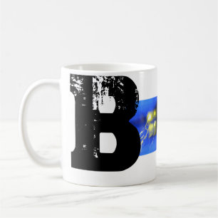 B Monogram Typografische Cool Fun Mok