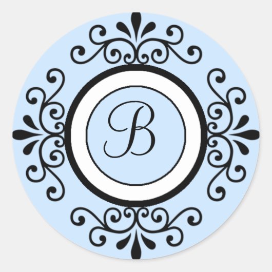 B Monogram Weddenschap Envelope Seal Stickers (Voorkant)