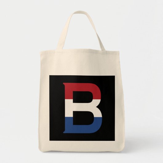 B Monogrambedekking op NLD-vlag op bk gtcn Tote Bag (Voorkant)