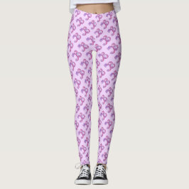 B monogrammen paarse roze gepatterde leggings