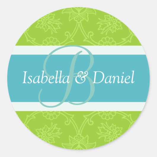 B Monogrammen voor envelopsluitingen Ronde Sticker (Voorkant)