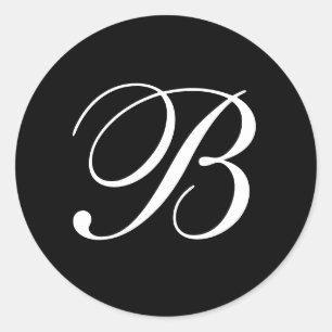 B Monogramstickers Ronde Sticker