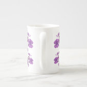 B-naam monogram voor paarse bloemen Porselein Kop (Achterkant)