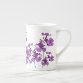 B-naam monogram voor paarse bloemen Porselein Kop (Rechts)