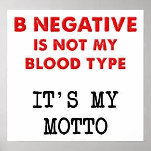 B Negatief Grappige Poster