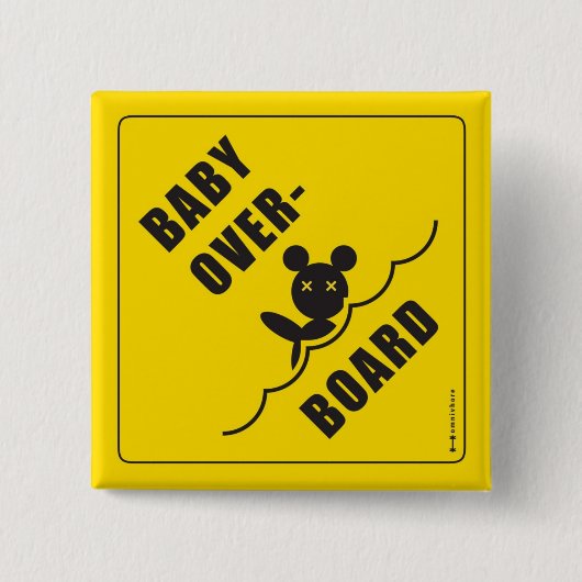 B.O.B. teddy Vierkante Button 5,1 Cm (Voorkant)