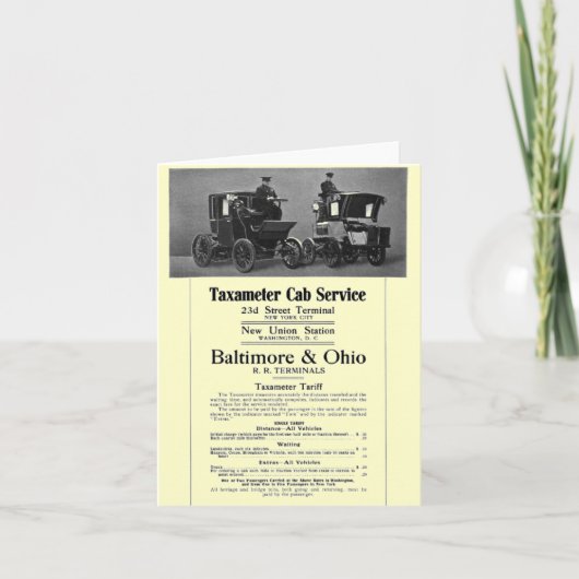 B+O de Dienst 1908 van de Cabine van Taxameter van Kaart (Voorkant)