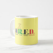 B.O.R.E.D.-acroniem stijl Koffiemok (Voorkant links)