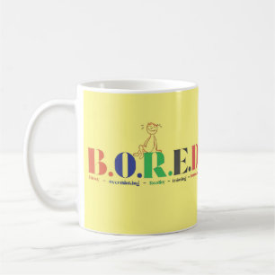 B.O.R.E.D.-acroniem stijl Koffiemok