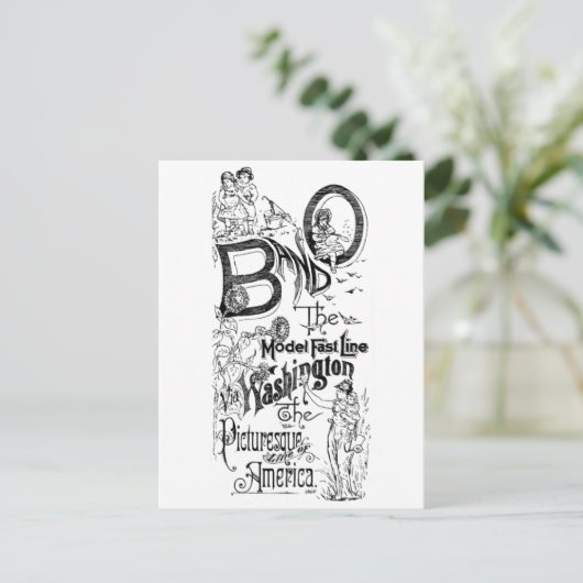 B&O Railroad-The Model Fast Line 1869 Briefkaart (Staand voorkant)