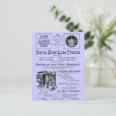 B+O Royal Blue Line Trains 1910 Briefkaart (Staand voorkant)