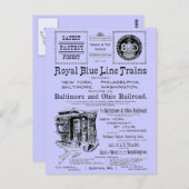 B+O Royal Blue Line Trains 1910 Briefkaart (Voorkant / Achterkant)