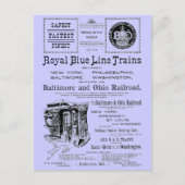 B+O Royal Blue Line Trains 1910 Briefkaart (Voorkant)