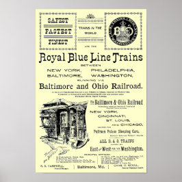 B+O Royal Blue Line Trains 1910 Poster