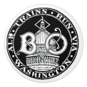 B+O Royal Blue Line Trains Ceramic Knob. Keramische Knop (Voorkant)