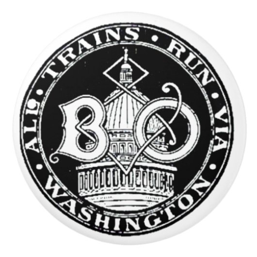 B+O Royal Blue Line Trains Ceramic Knob. Keramische Knop (Voorkant)