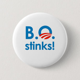 B.O. Stinks / Anti-Obama Ronde Button 5,7 Cm