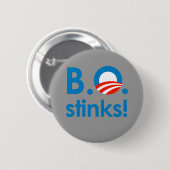 B.O. Stinks / Anti-Obama Ronde Button 5,7 Cm (Voorkant /achterkant)