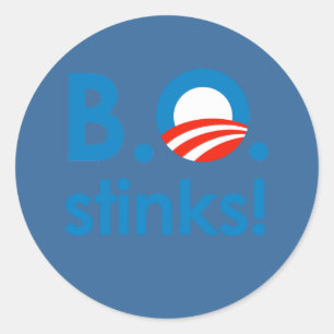 B.O. Stinks / Anti-Obama Ronde Sticker